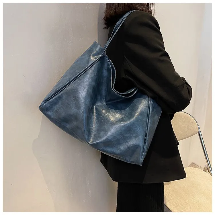 Durable Large Faux Leather Tote Bag