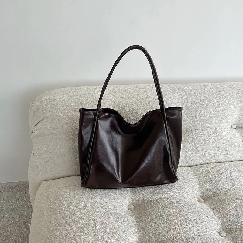 Durable Large Faux Leather Tote Bag