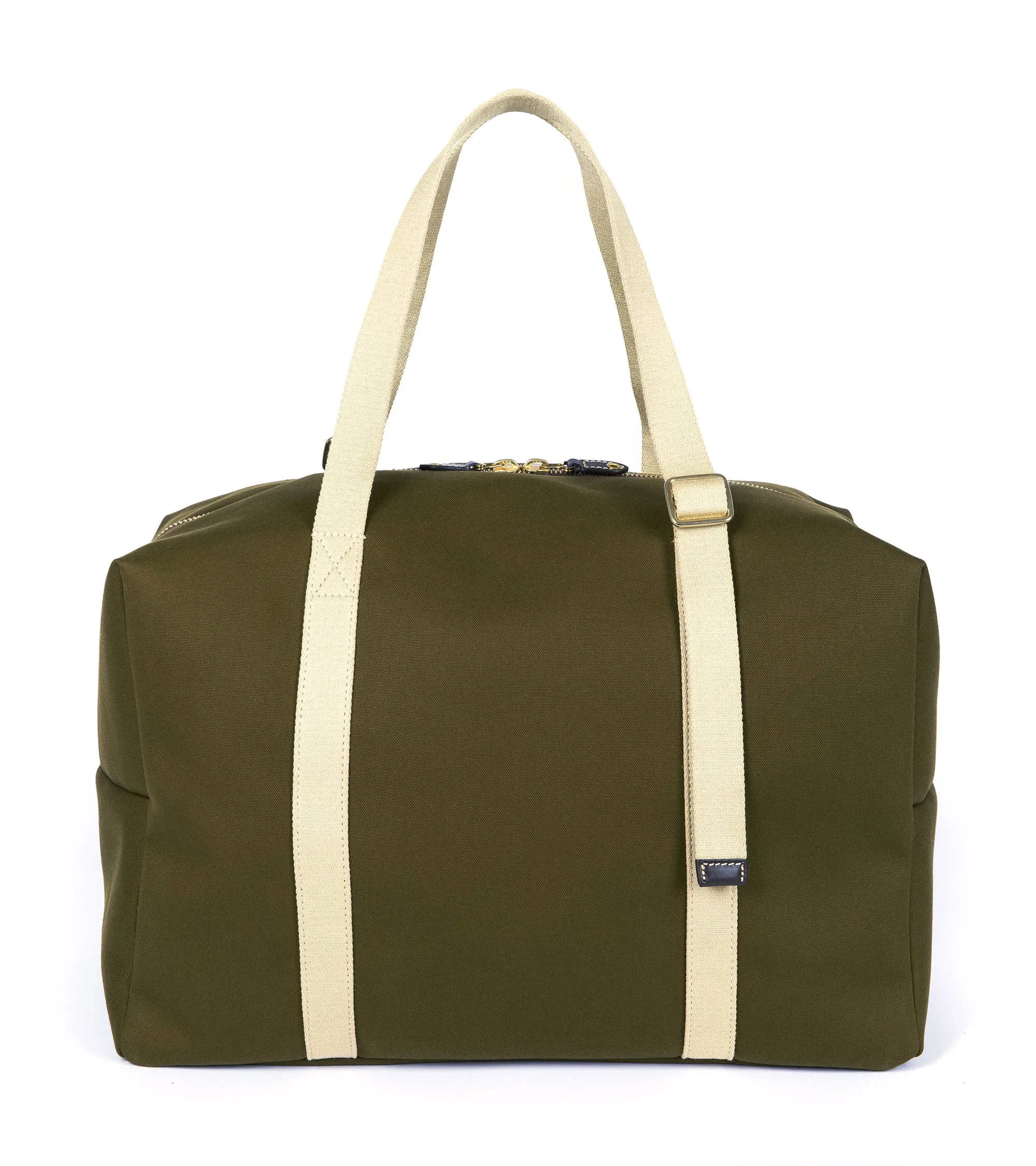 Felisi Cotton Canvas Adjustable Boston Bag: Olive