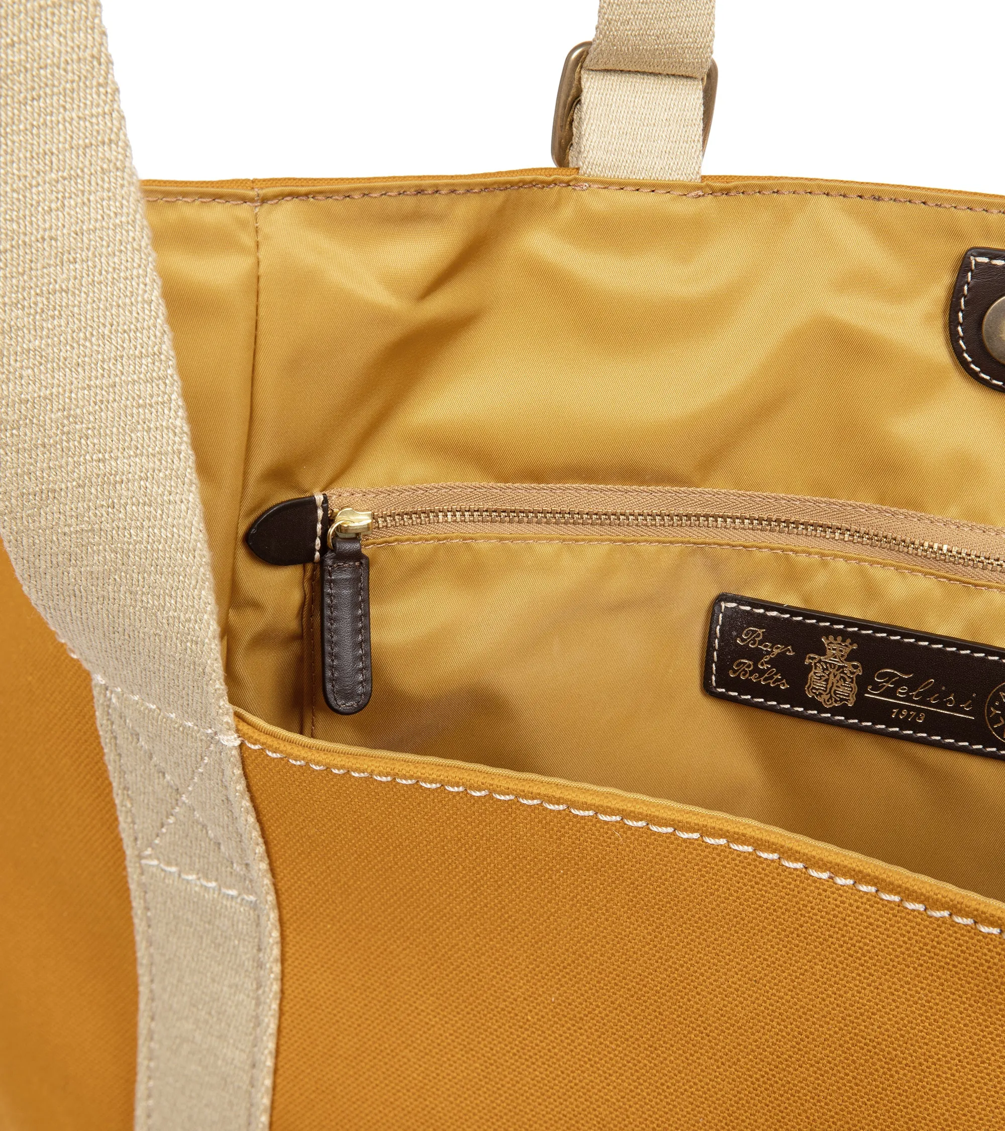 Felisi Cotton Canvas Adjustable Tote Bag: Mustard