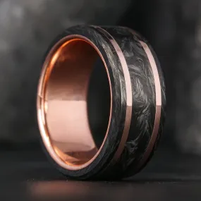 Forged Carbon Fiber and Gold Ring