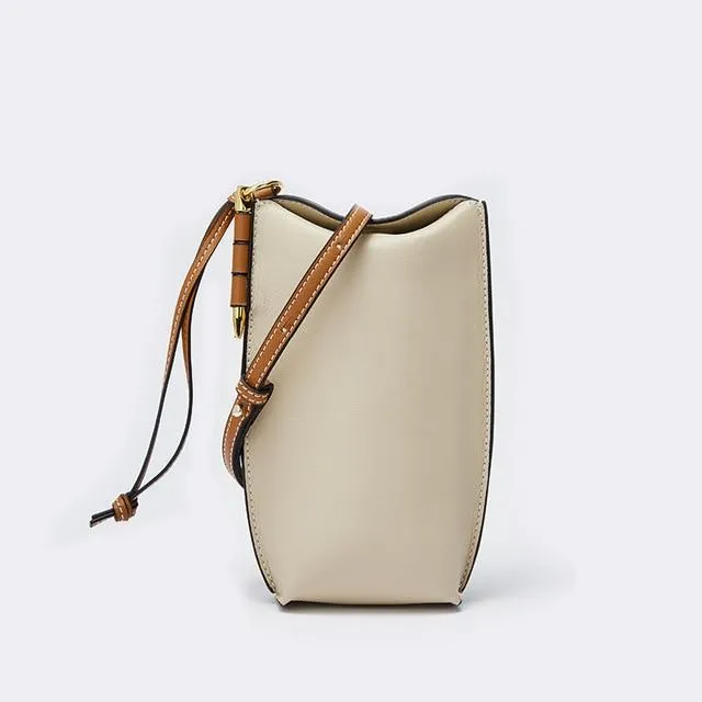 Genuine Leather Bucket Bag