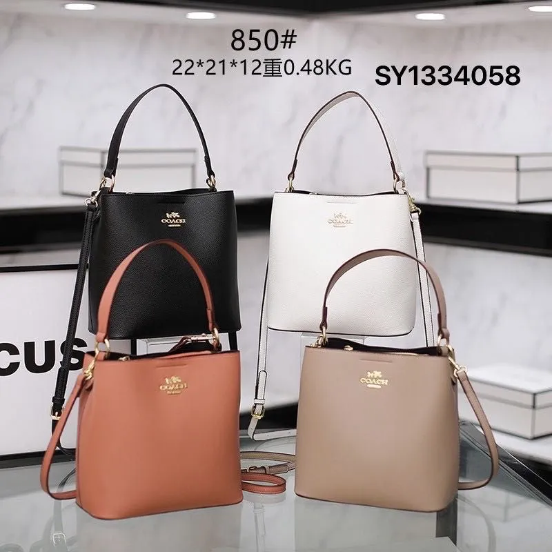 High-Quality Women Bag - Coach Bucket Bag with Branded Box (Beige)