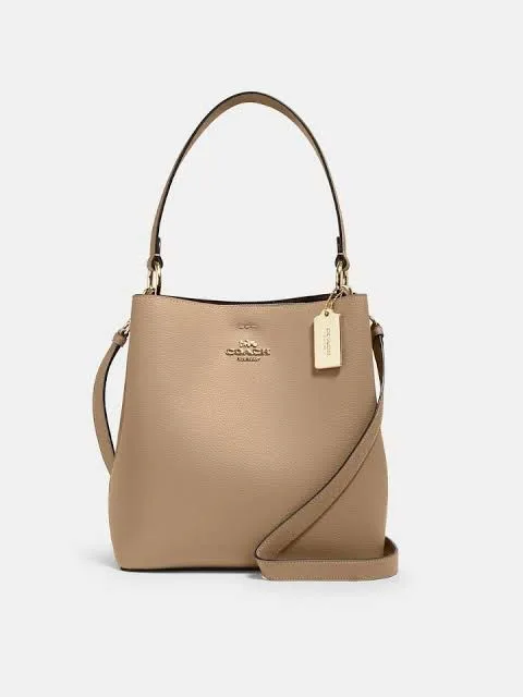 High-Quality Women Bag - Coach Bucket Bag with Branded Box (Beige)