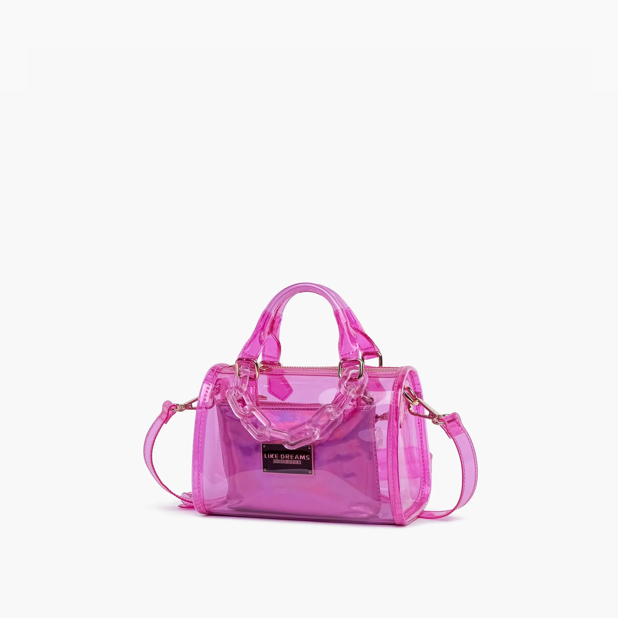 Instant Shipping! Crystal Mini Hologram Crossbody: Pink