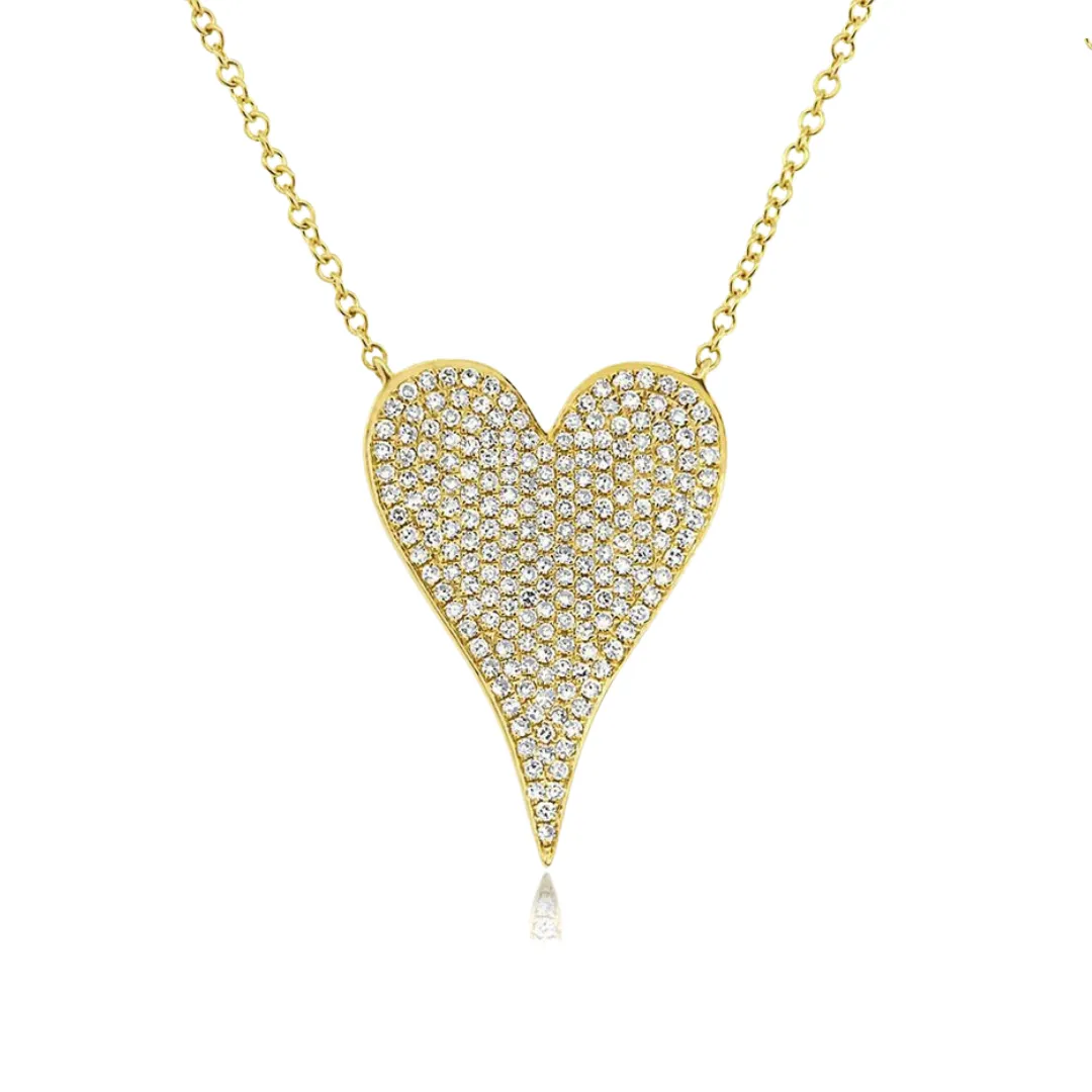 LARGE DIAMOND HEART NECKLACE