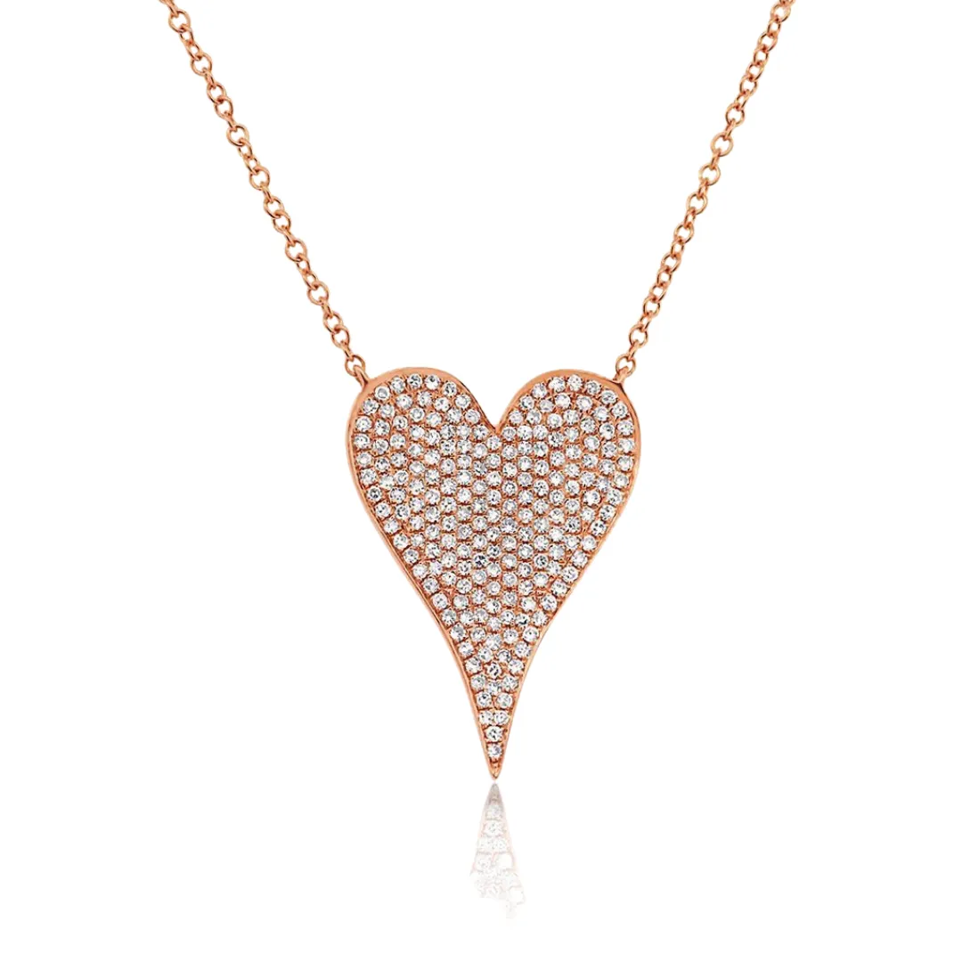 LARGE DIAMOND HEART NECKLACE