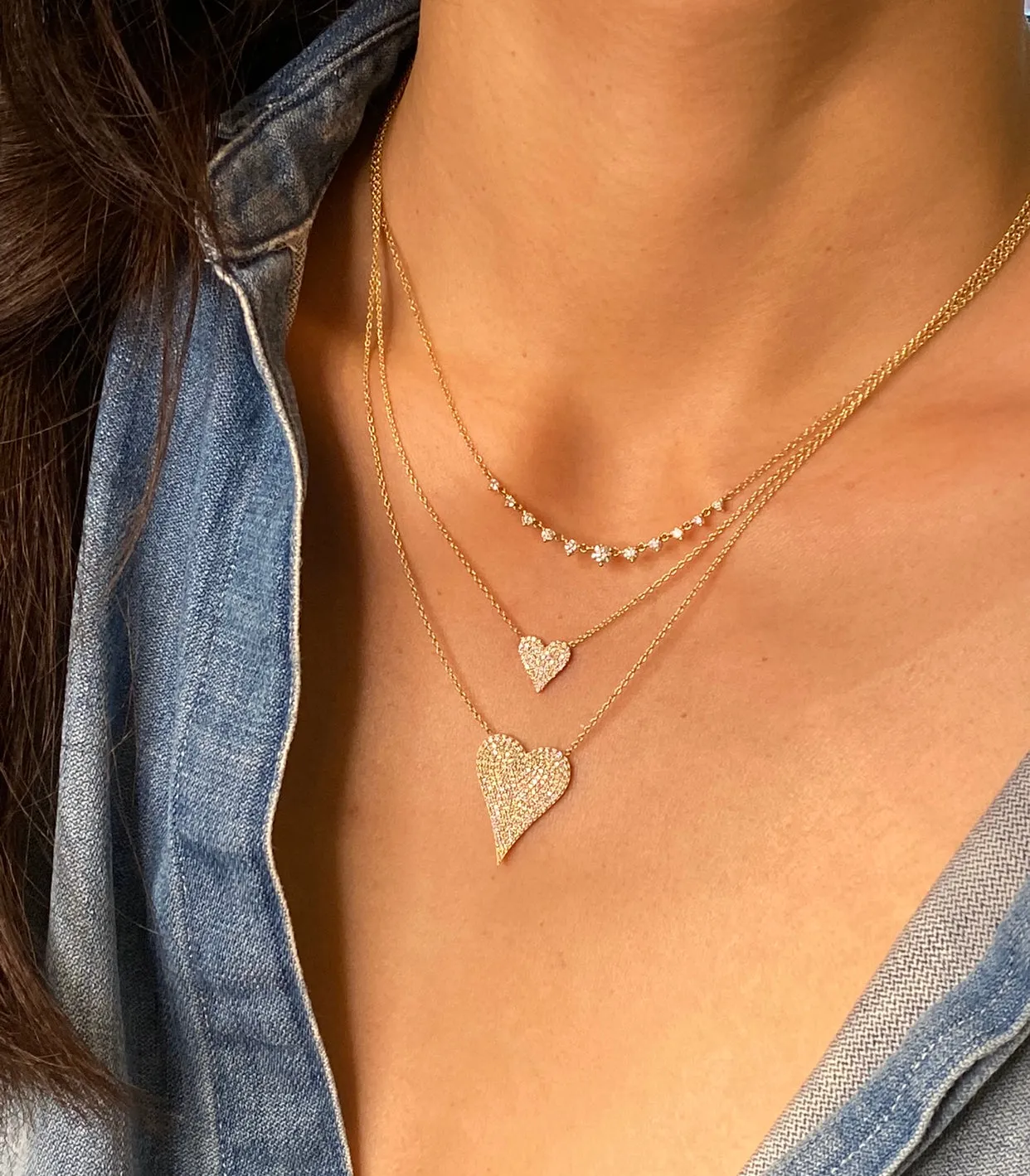 LARGE DIAMOND HEART NECKLACE