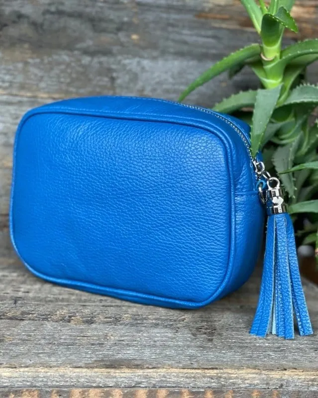 Leather Tassel Bag - Cobalt Blue