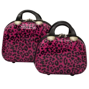 Leopard Couture 2-piece Hardside Cosmetic Train Case Set