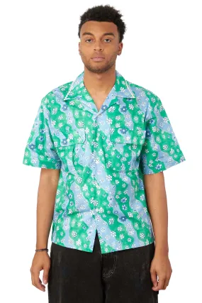 Marni Mens Short Sleeve Bowling Shirt 'Sea Foam'