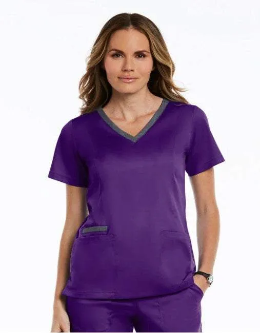 Matrix Everyday  Women's Contrast Double V-Neck Scrub Top 3502