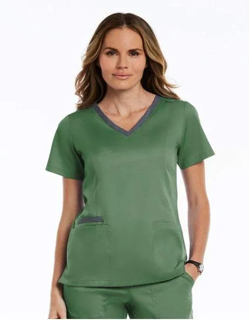 Matrix Everyday  Women's Contrast Double V-Neck Scrub Top 3502