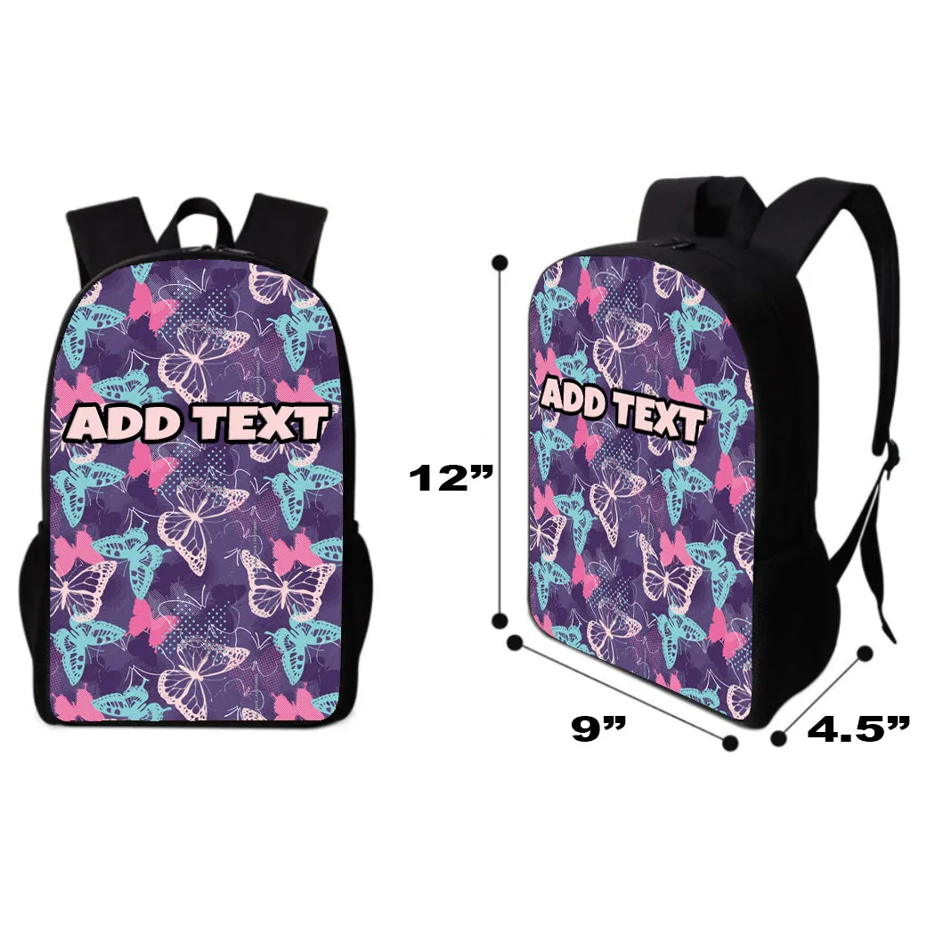 Personalized Backpacks, Lunch Bags, Duffel Bags, or Water Bottles with Full-Color - Butterflies