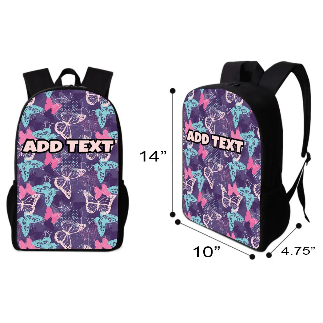 Personalized Backpacks, Lunch Bags, Duffel Bags, or Water Bottles with Full-Color - Butterflies