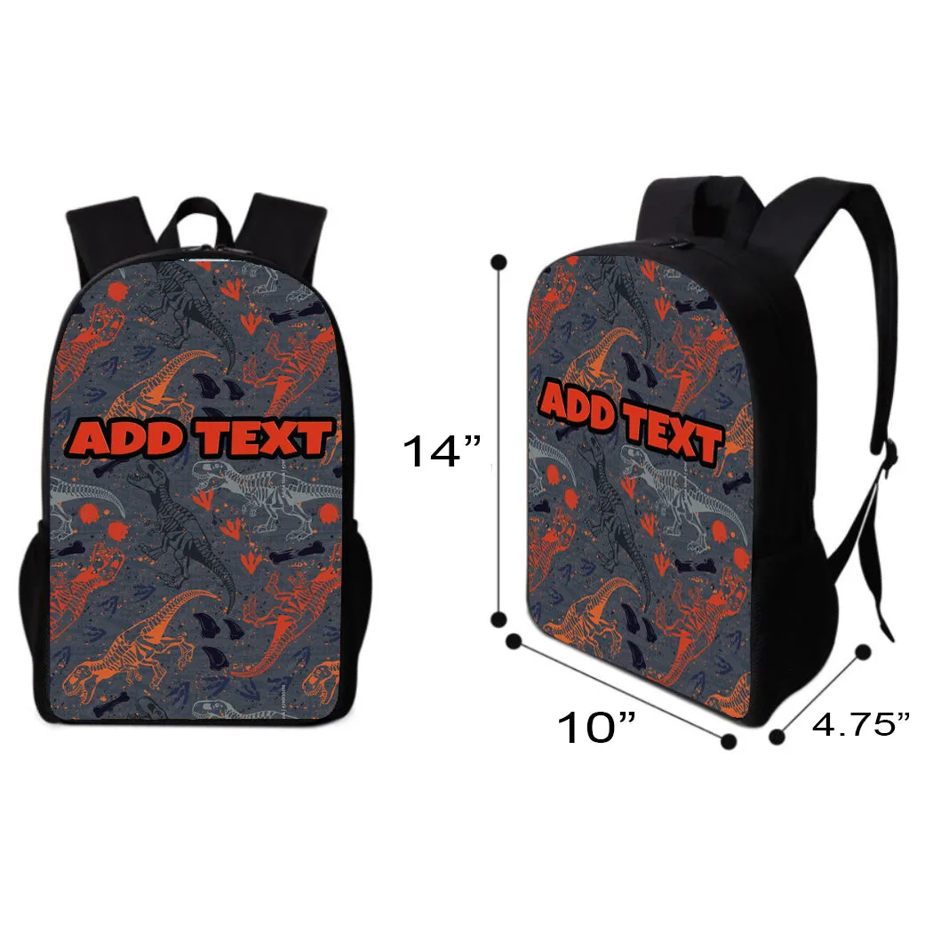 Personalized Backpacks, Lunch Bags, Duffel Bags, or Water Bottles with Full-Color - Dino Fossils