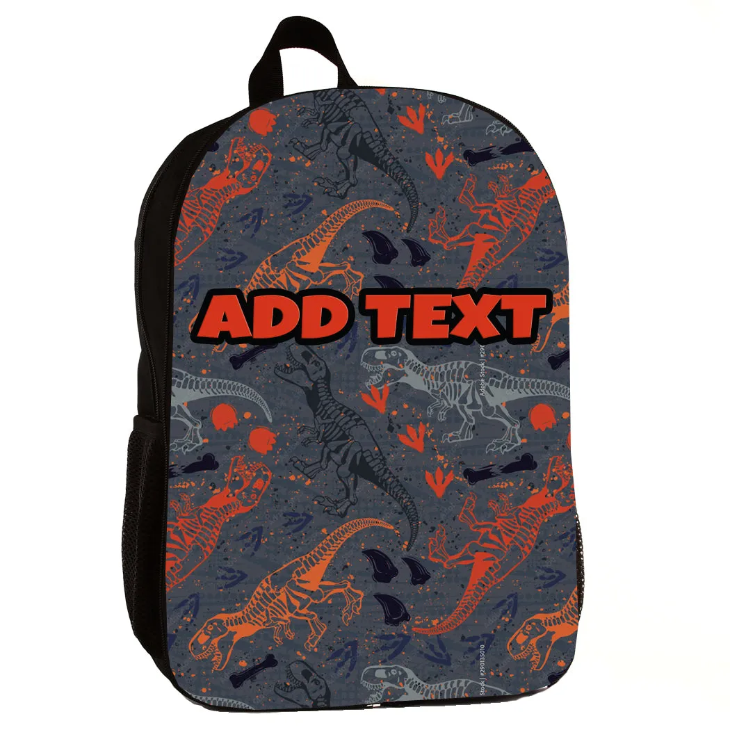 Personalized Backpacks, Lunch Bags, Duffel Bags, or Water Bottles with Full-Color - Dino Fossils