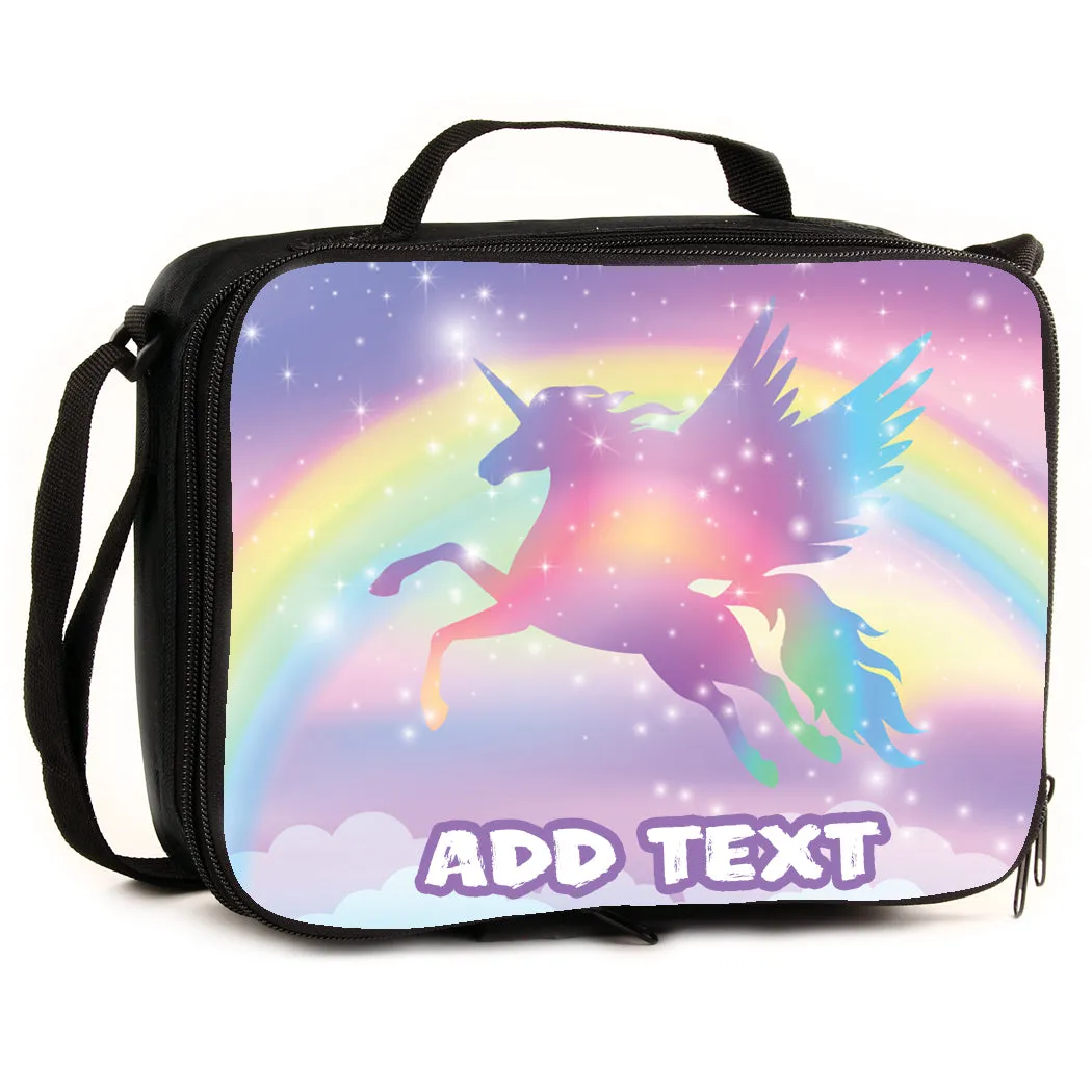 Personalized Full Color Backpacks / Lunch Bag / Duffel Bag - Unicorn Rainbow