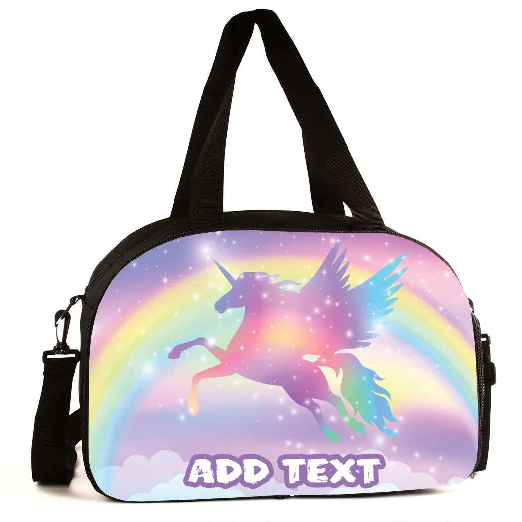 Personalized Full Color Backpacks / Lunch Bag / Duffel Bag - Unicorn Rainbow