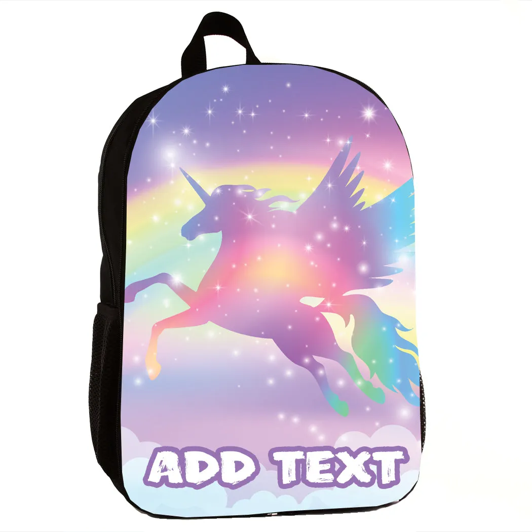 Personalized Full Color Backpacks / Lunch Bag / Duffel Bag - Unicorn Rainbow