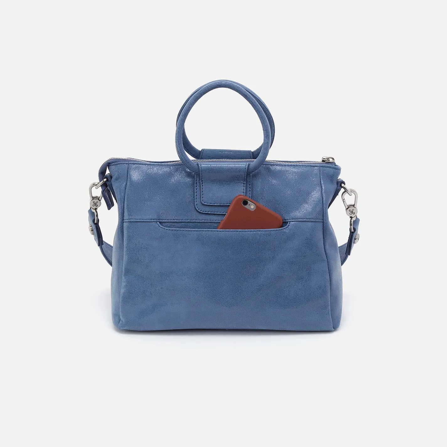 Sheila Medium Satchel in Buffed Leather - Azure