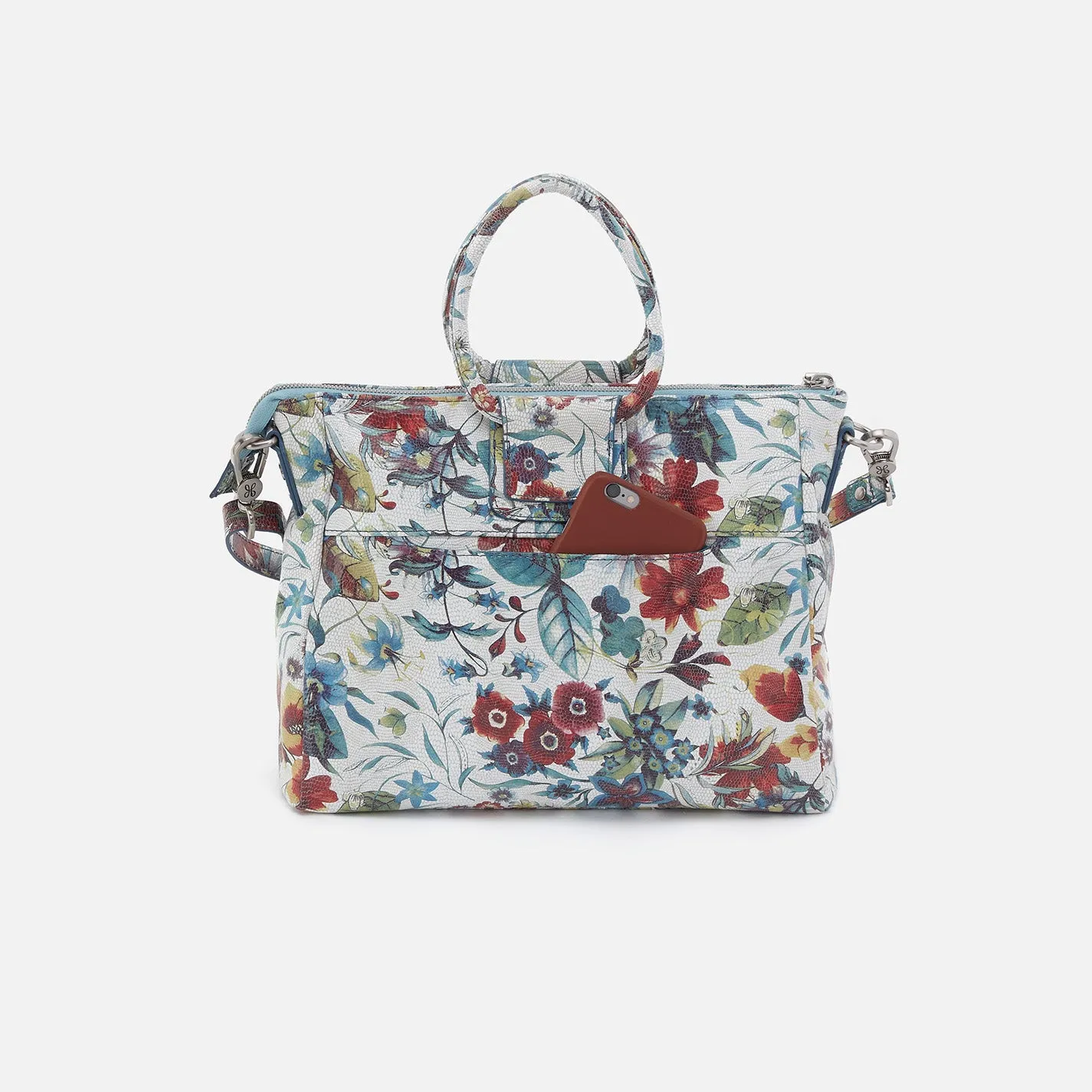 Sheila Medium Satchel in Printed Leather - Botanic Print