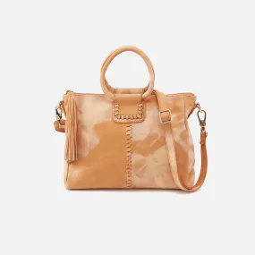 Sheila Medium Satchel In Soft Shibori Leather - Saffron