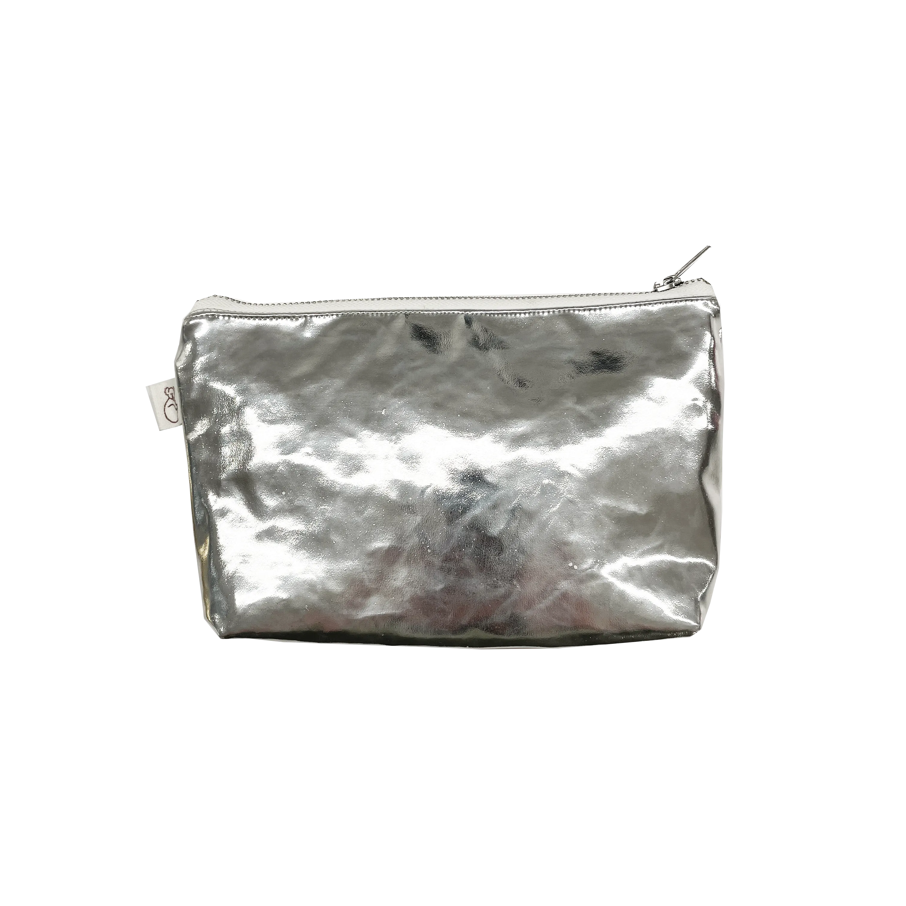 Silver Metallic Makeup Bag - BACK IN STOCK