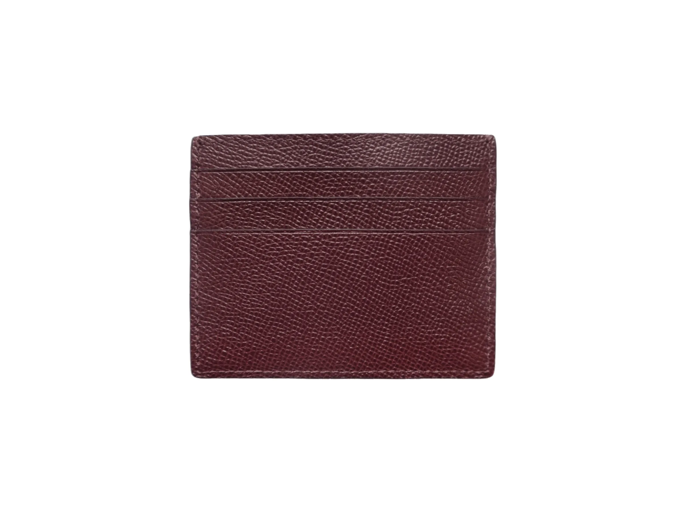 Single Card Holder Dolomite Pebble Print Calf Leather - Wine