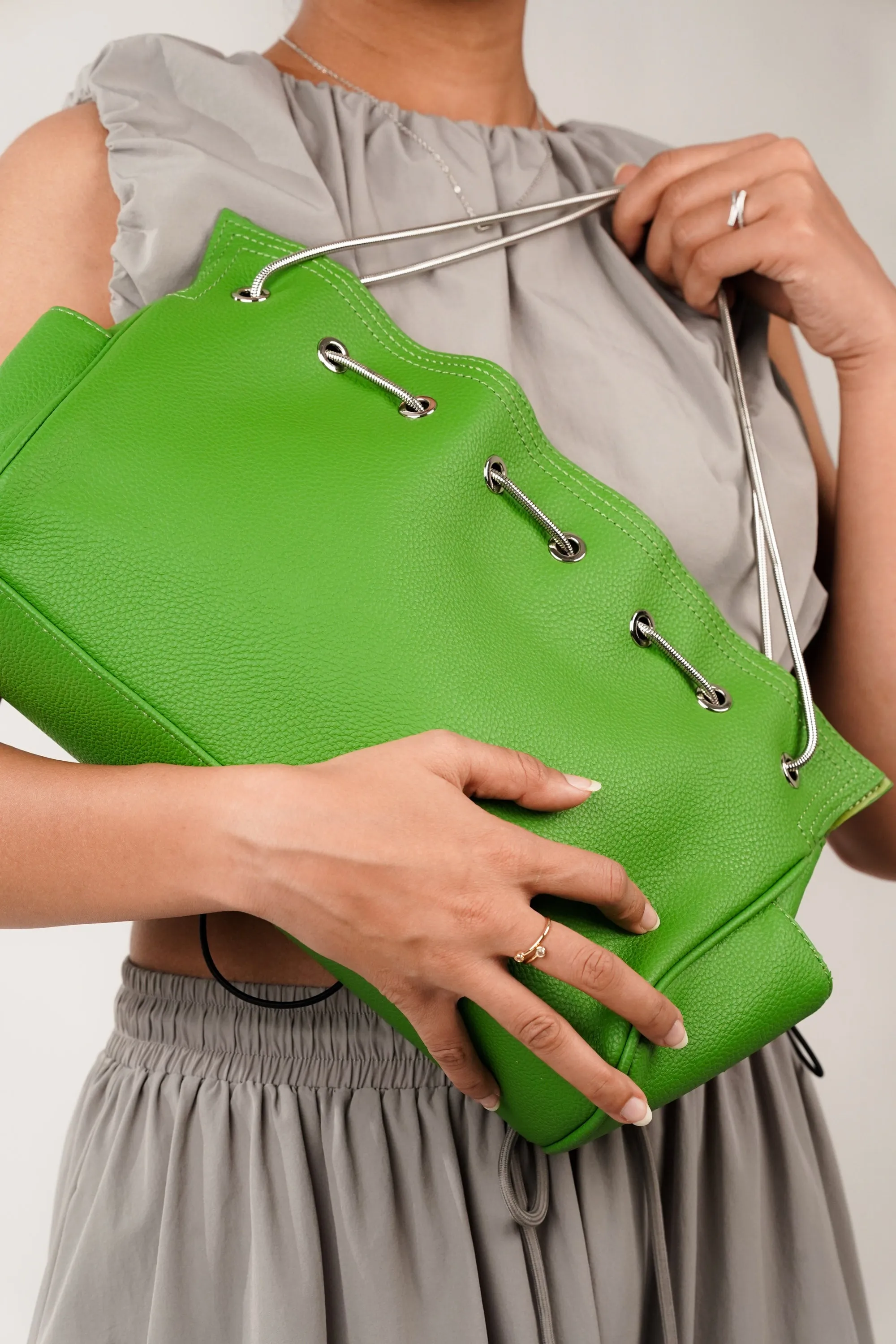 Solid Green Shoulder Bag