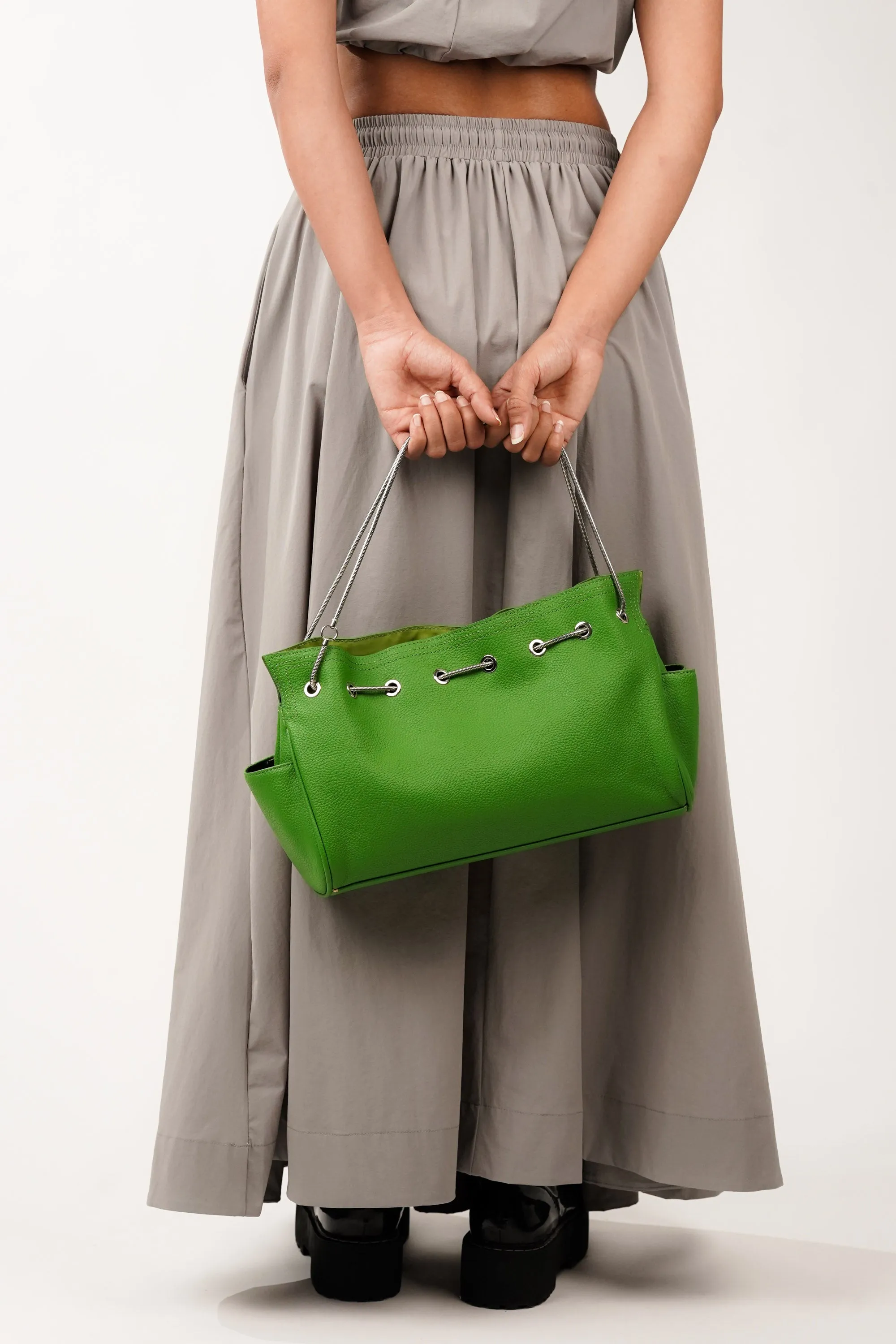 Solid Green Shoulder Bag