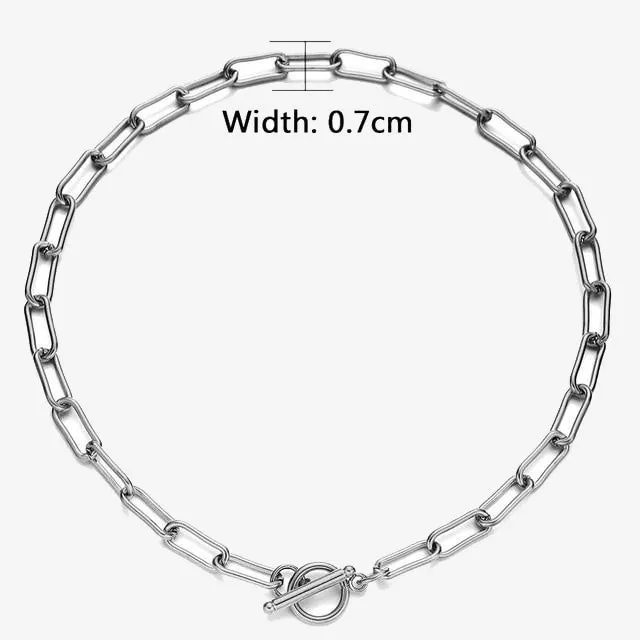 Stainless Steel Square Link Chain Necklaces