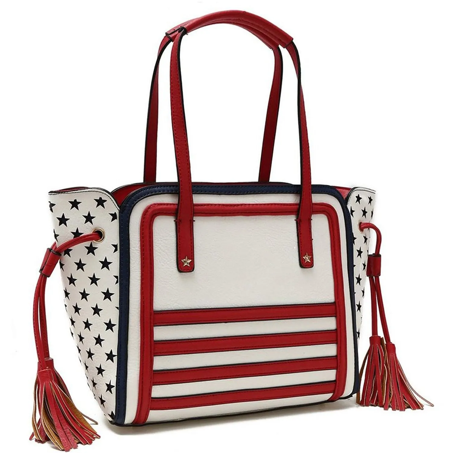 Stars & Stripes Flag Tassel Shoulder Handbag Purse