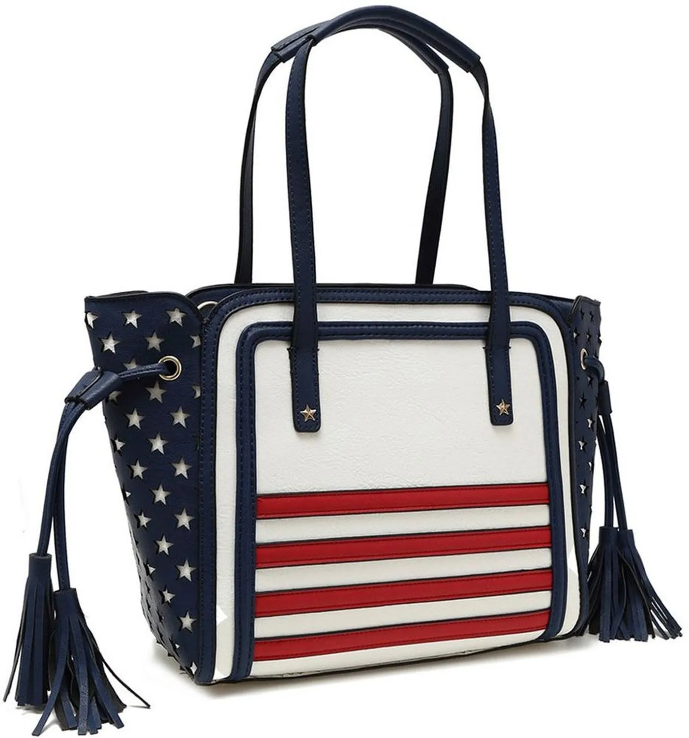 Stars & Stripes Flag Tassel Shoulder Handbag Purse