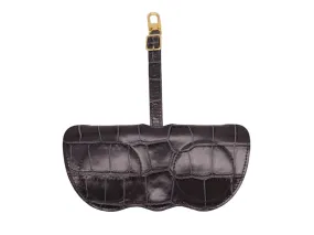 Sunglasses Holder Orinoco 'Croc' Print Calf Leather - Dark Grey