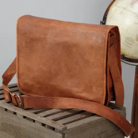 Tan Leather Messenger Bag