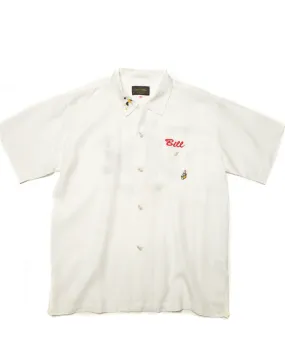 'What, Me worry" Bowling Shirt-White