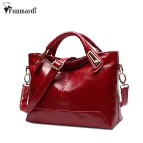 Women Oil Wax Leather Designer Handbags High Quality Shoulder Bags